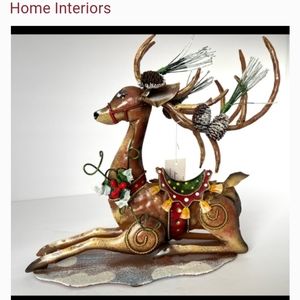 Home Interior Vintage Christmas Reindeer on Stand